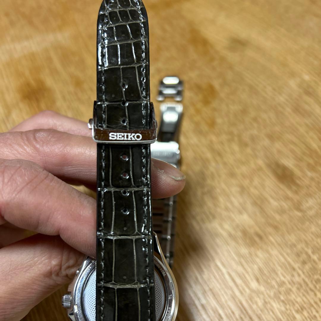 SEIKO DOLCE チタン電波ソーラー　クロコダイル　Dバックルベルト