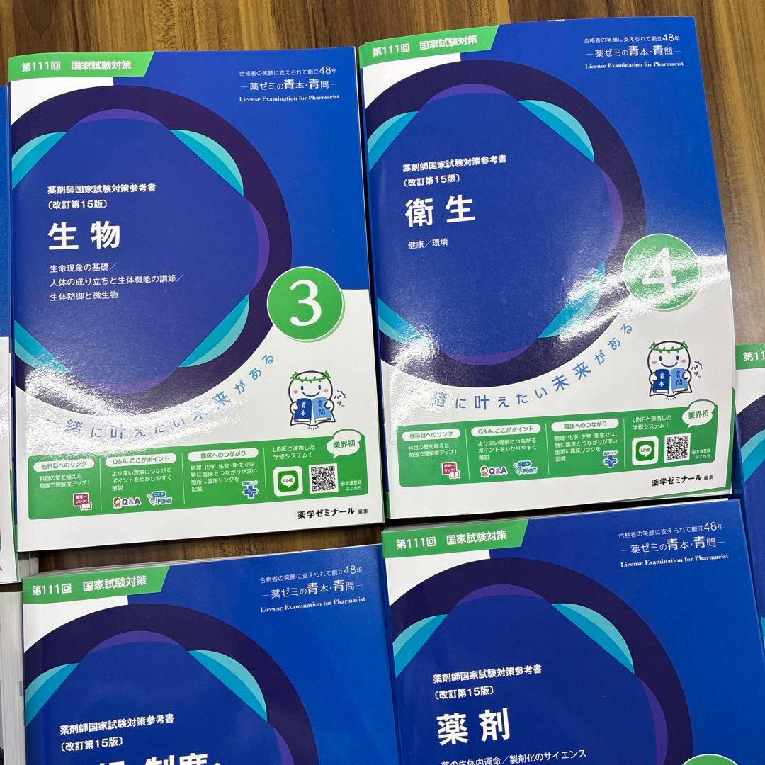 薬ゼミ　青本・青問　薬剤師国家試験111回　　9冊セット　未裁断・未使用