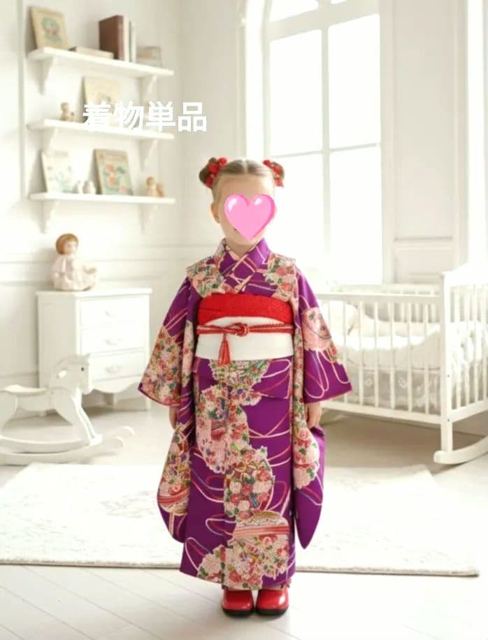 専用です☆アンティーク紫色着物単品☆3歳から５歳七五三女の子