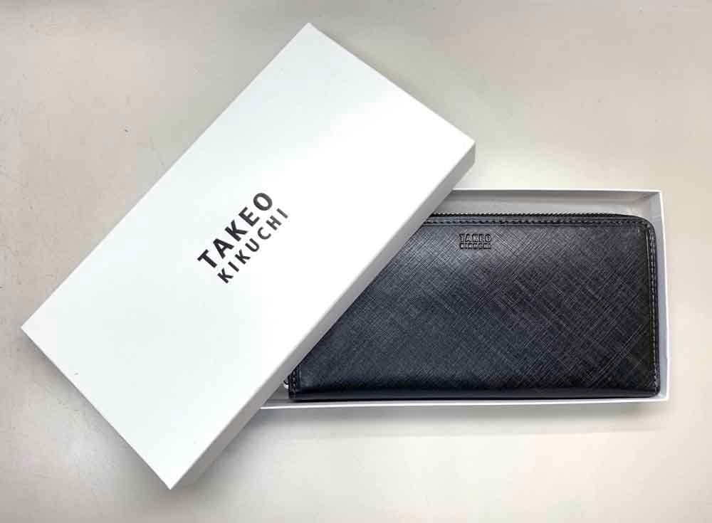 タケオキクチ　ラウンド長財布　新品未使用　箱付　現行品　¥22,000-