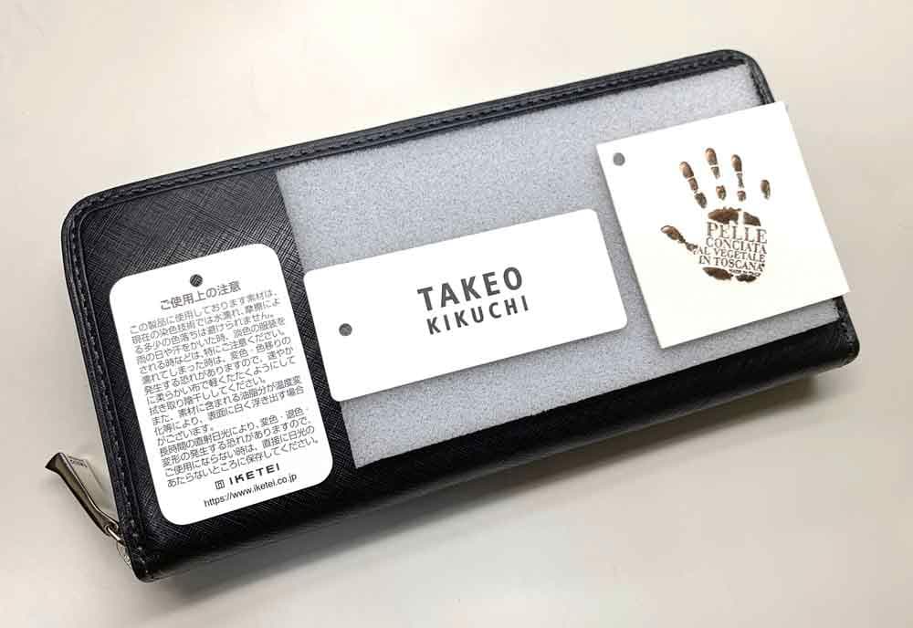 タケオキクチ　ラウンド長財布　新品未使用　箱付　現行品　¥22,000-