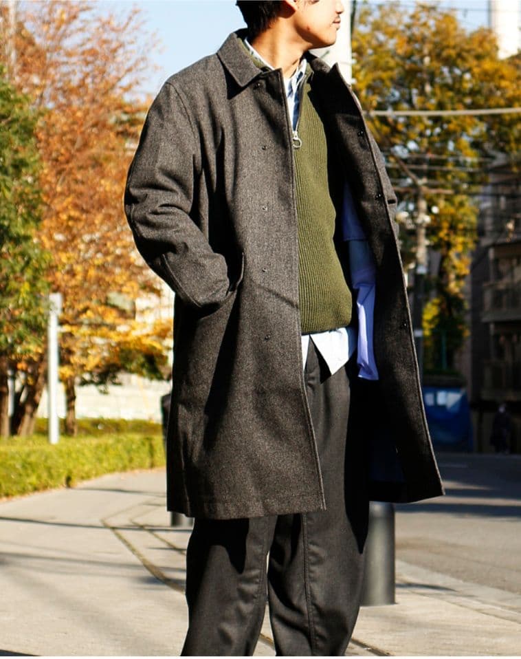 ナナミカ GORE-TEX ウール ステンカラーコート ブラック S