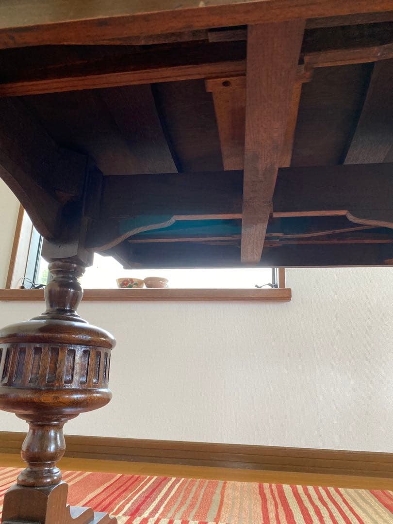 英国アンティーク　伸長式　ドローリーフテーブル　イギリス製　ダイニングテーブル