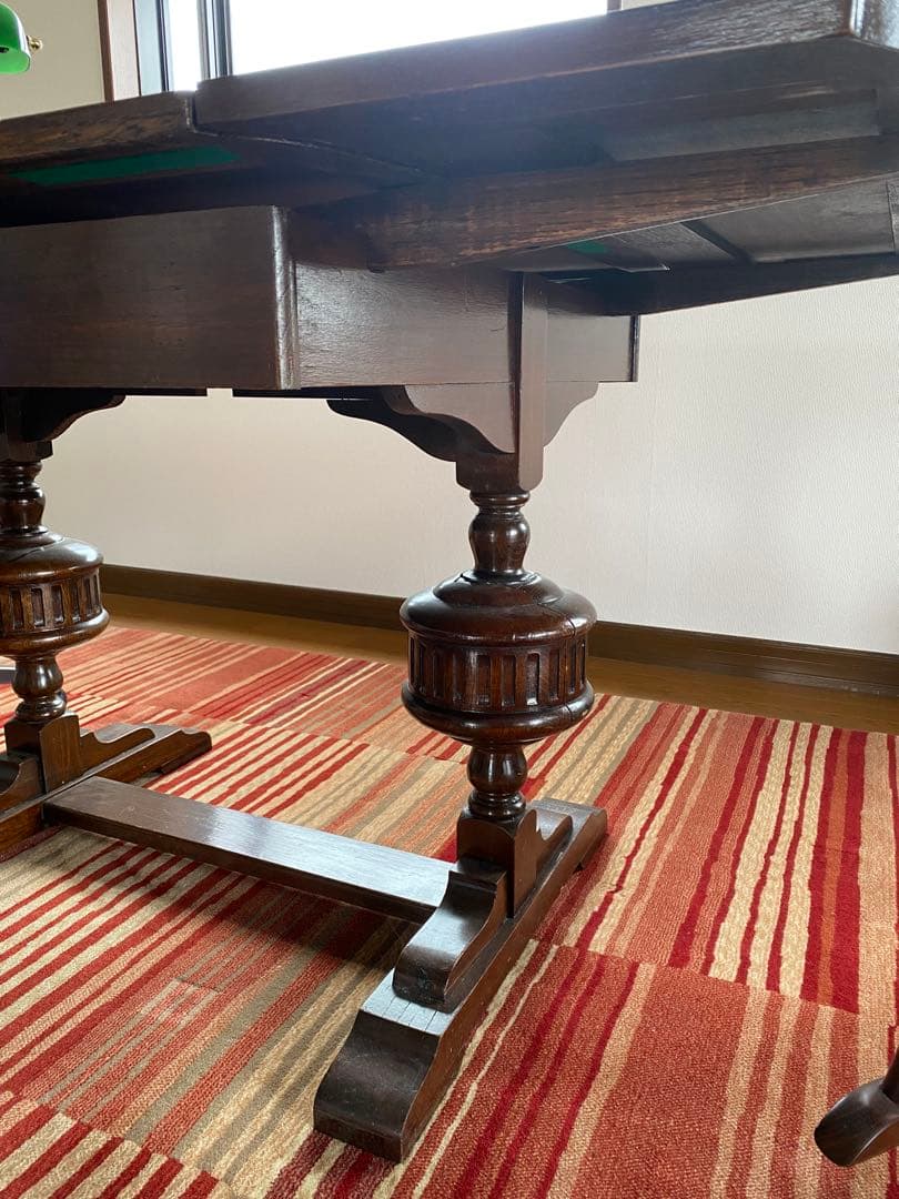 英国アンティーク　伸長式　ドローリーフテーブル　イギリス製　ダイニングテーブル