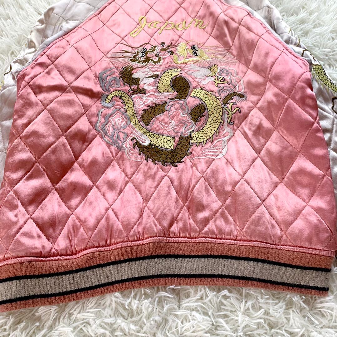 HOUSTON JAPAN ヒューストン スカジャン 刺繍 虎 鷹 龍 M