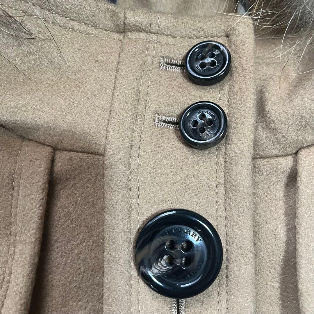 美品✨バーバリー ブルーレーベル　ラクーン ファー付きロングコート　ベージュ　M