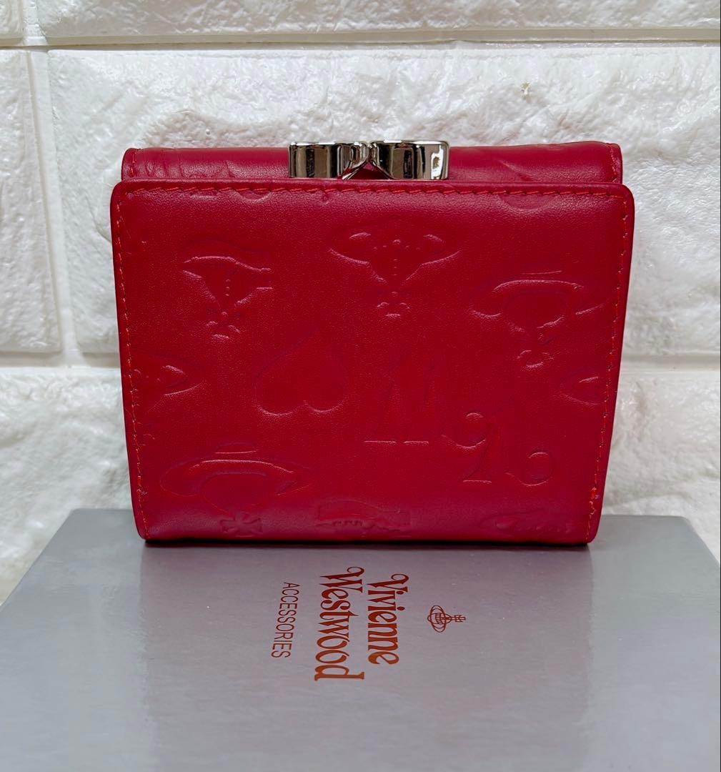 ショッパー付】Vivienne Westwood 3つ折り財布 レッド マット