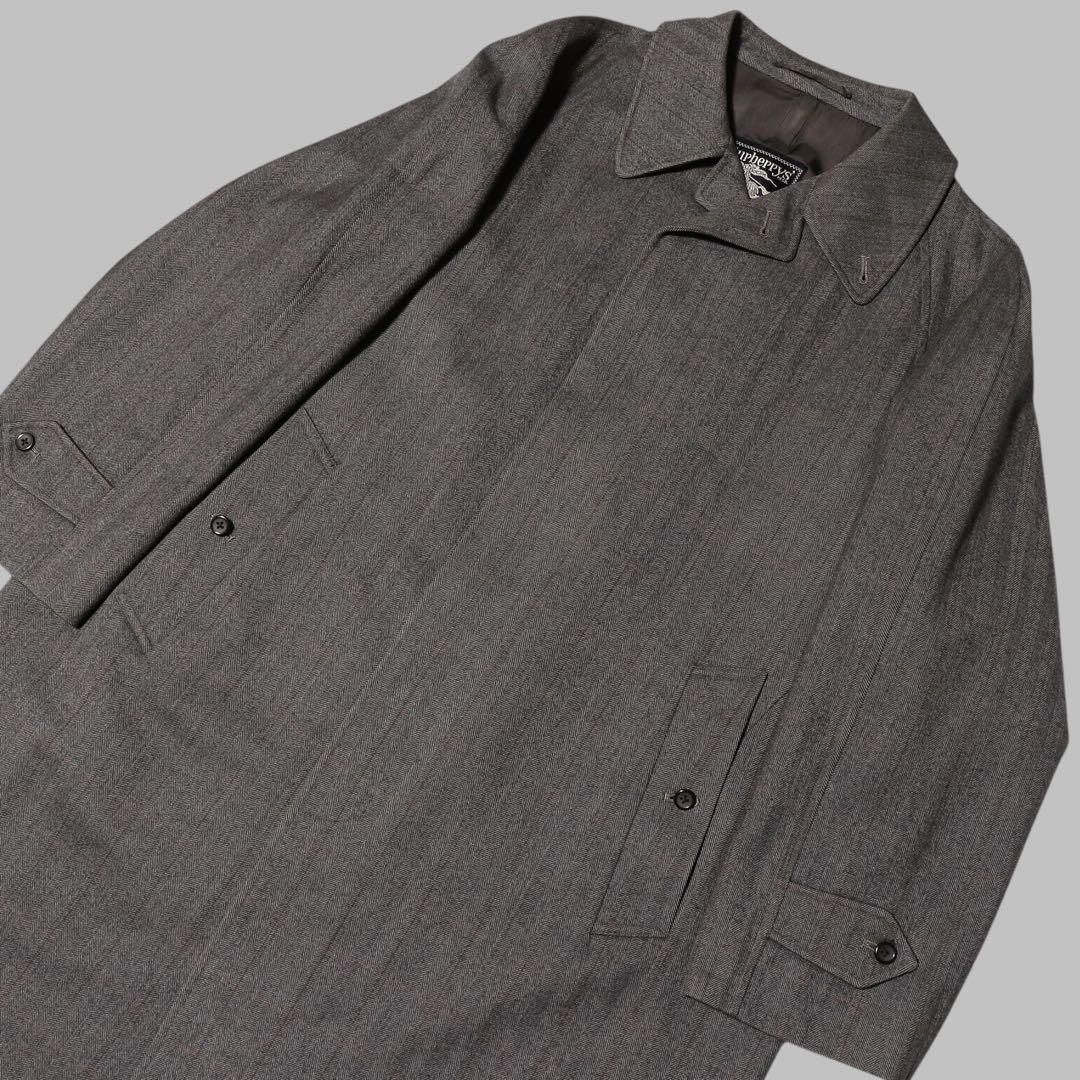 60s 70s★BURBERRY★ウール ステンカラーコート★HBT★チェック