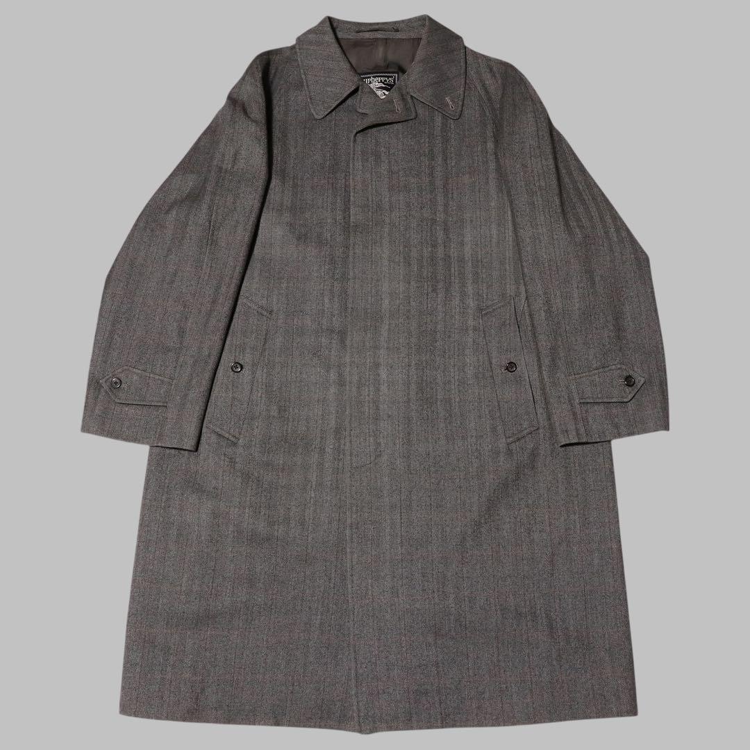 60s 70s★BURBERRY★ウール ステンカラーコート★HBT★チェック