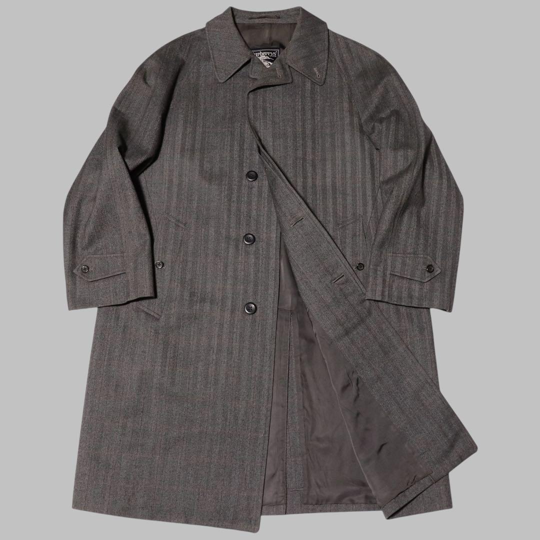 60s 70s★BURBERRY★ウール ステンカラーコート★HBT★チェック