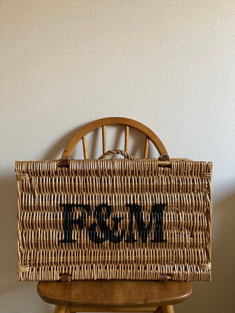 小物入れ F&M square basket with handle / ENGLAND