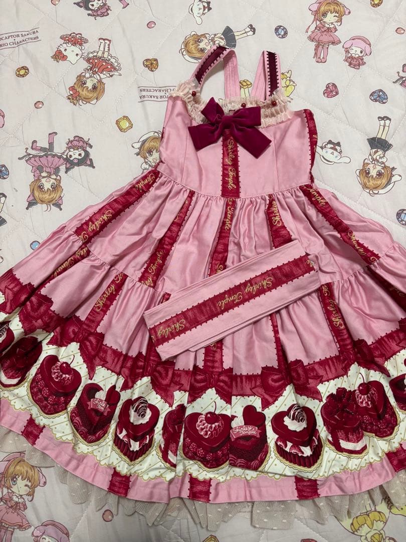 の*)様 シャーリーテンプル　ピンク ケーキモチーフ ワンピース
