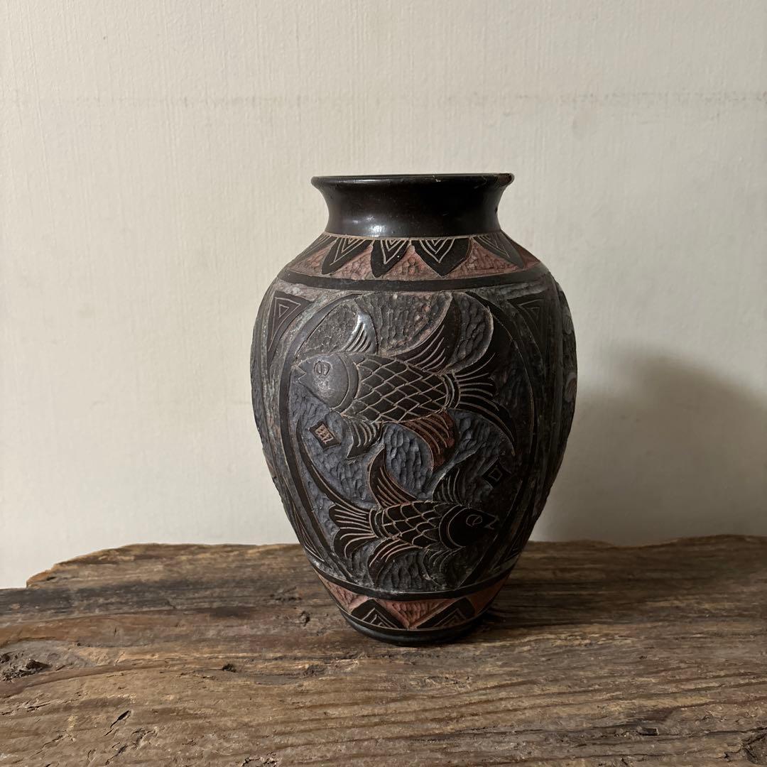 琉球　古典焼　小壺　⑤壺屋焼　やちむん　古民芸　アンティーク　骨董　検:李朝.