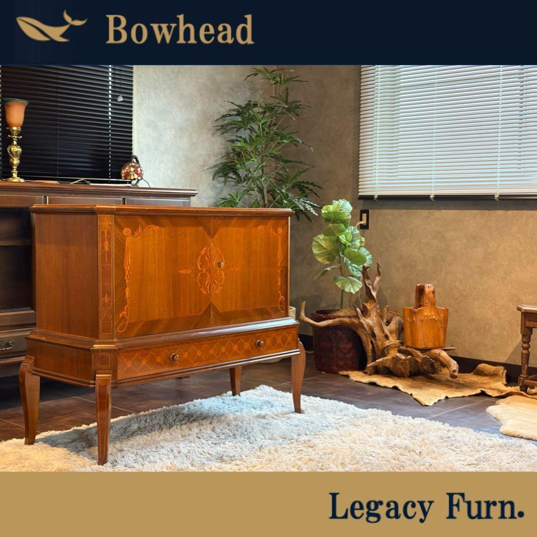 イタリア製　象嵌　猫脚　サイドボード　キャビネット　両開き　チェスト　ygz