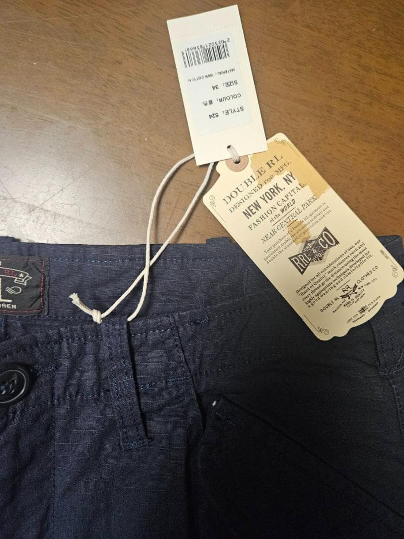 【新品未使用】DOUBLE RL ネイビー サープラス ポプリン カーゴ パンツ