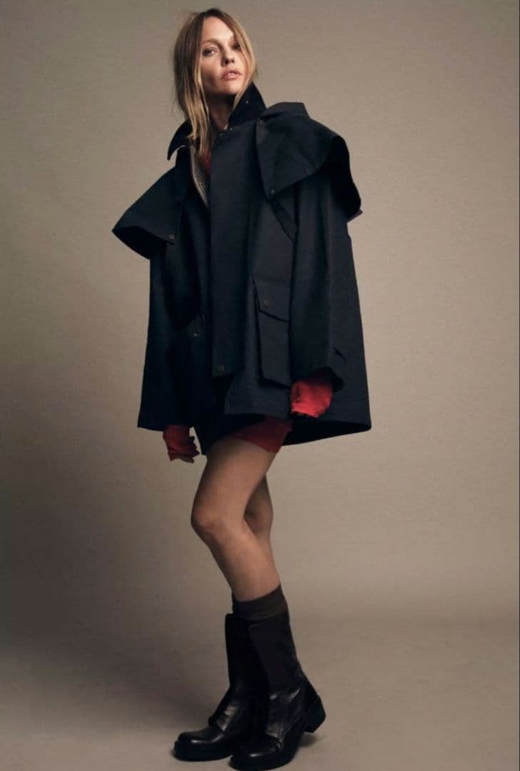 【新品未使用】ZARA WOMAN コントラストラペルフード付きトレンチコートL