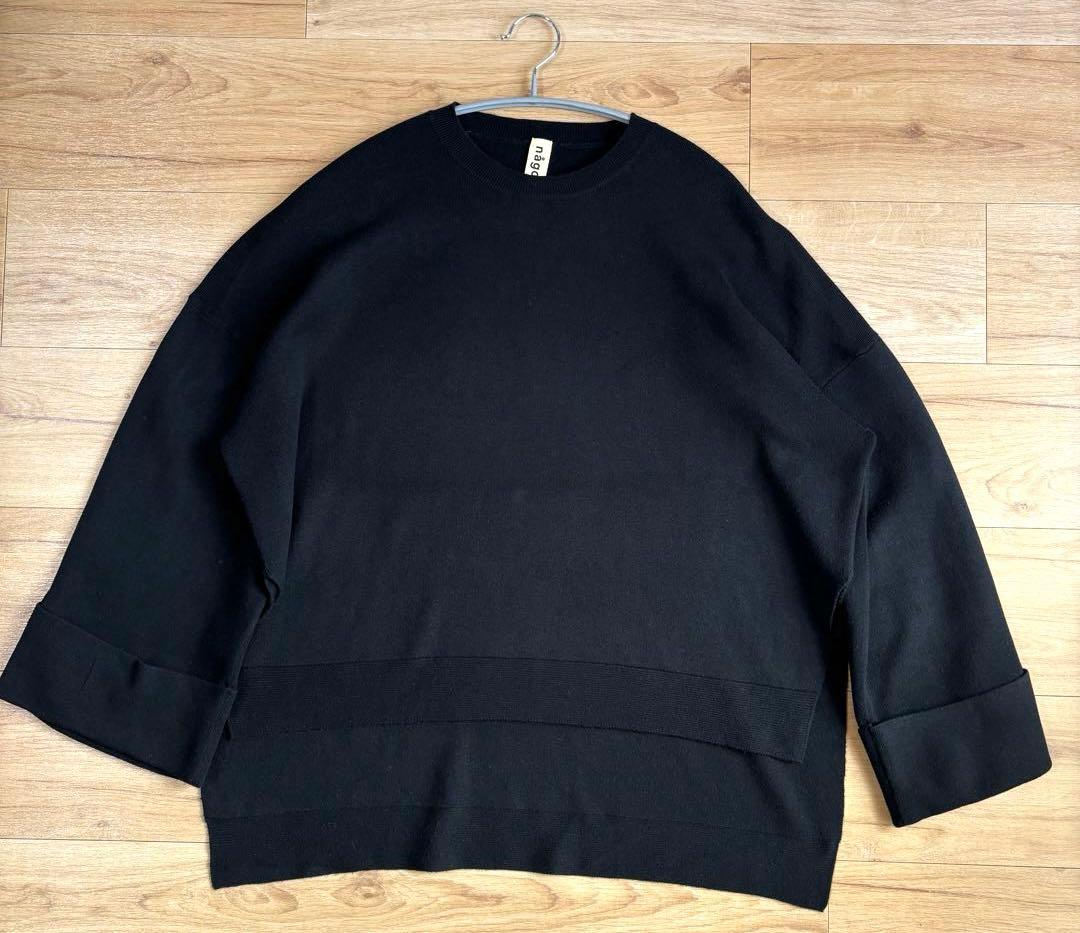 nagonstans シルク混ブラックニット