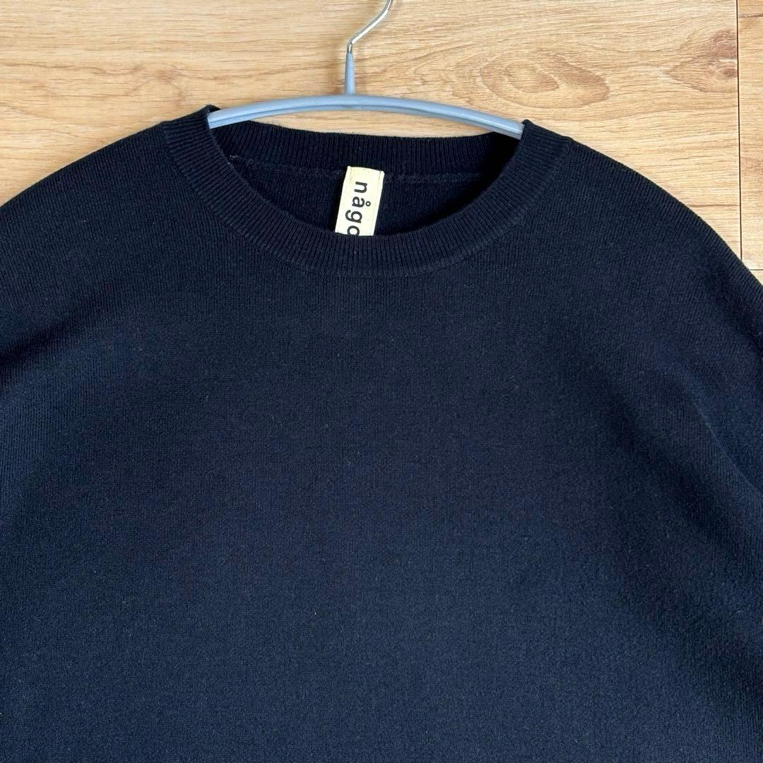 nagonstans シルク混ブラックニット