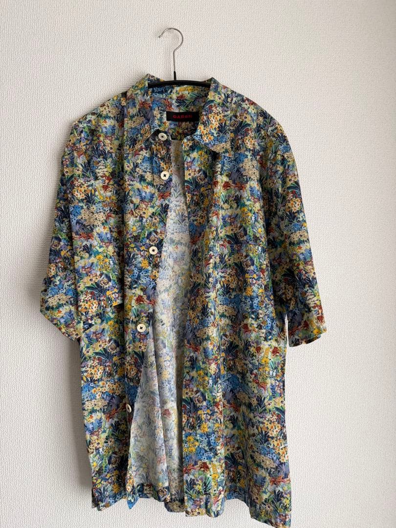 CABaN コットン フラワープリントハーフスリーブシャツ L