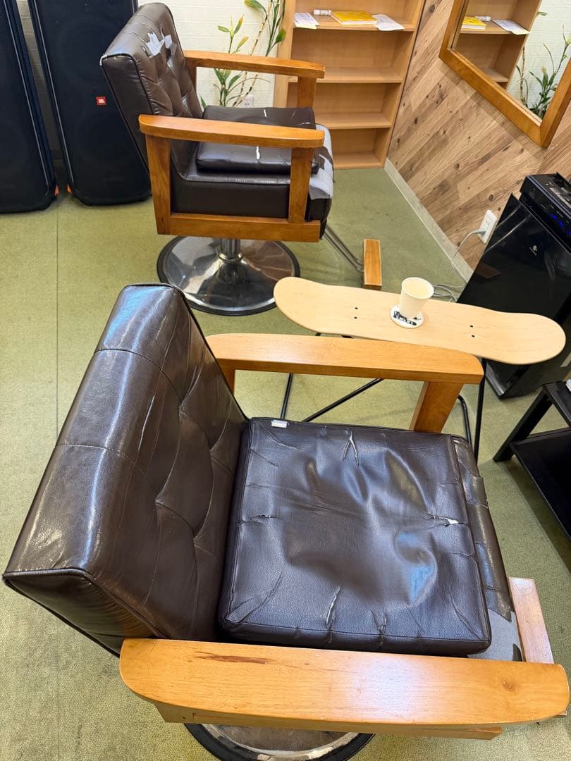 美容室椅子　サロンチェア　2脚セット