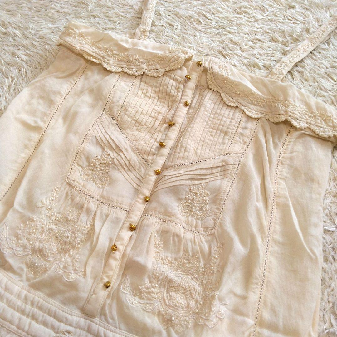 【タグ付き】フランシュリッペ シェリーラファム サロペット パールビーズ刺繍M