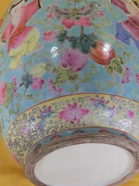 中国美術 粉彩 花瓶 唐子図 唐物