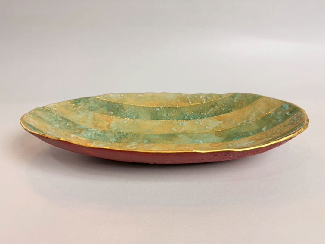 九谷焼き　吉田幸央作　彩色金彩鉢共箱付