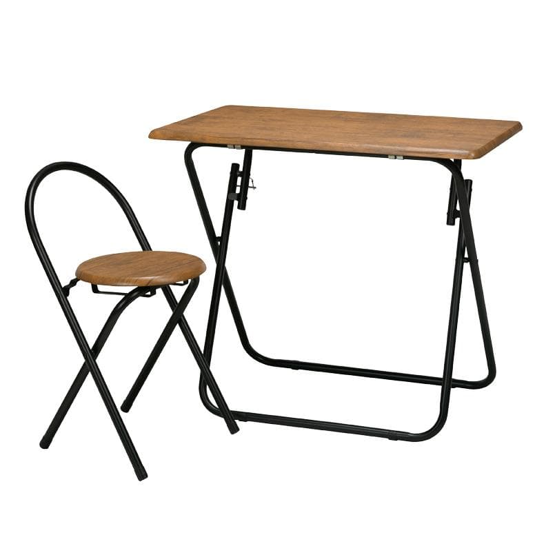 【新品・送料無料】【完成品】ヴィンテージデスク＆チェア 幅80cm 折りたたみ式