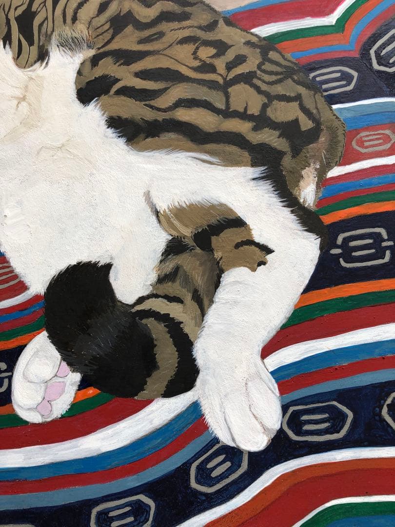 「寝っころがる猫」額縁入り（原画）