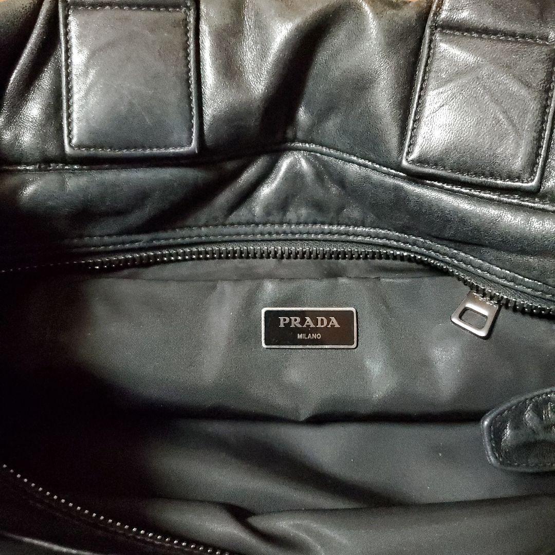 PRADA ネイビー ブラック２ウェイ トートバッグ