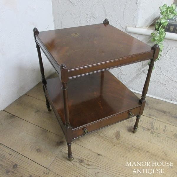 イギリス アンティーク 家具 サイドテーブル キャスター付き 英国 6449d