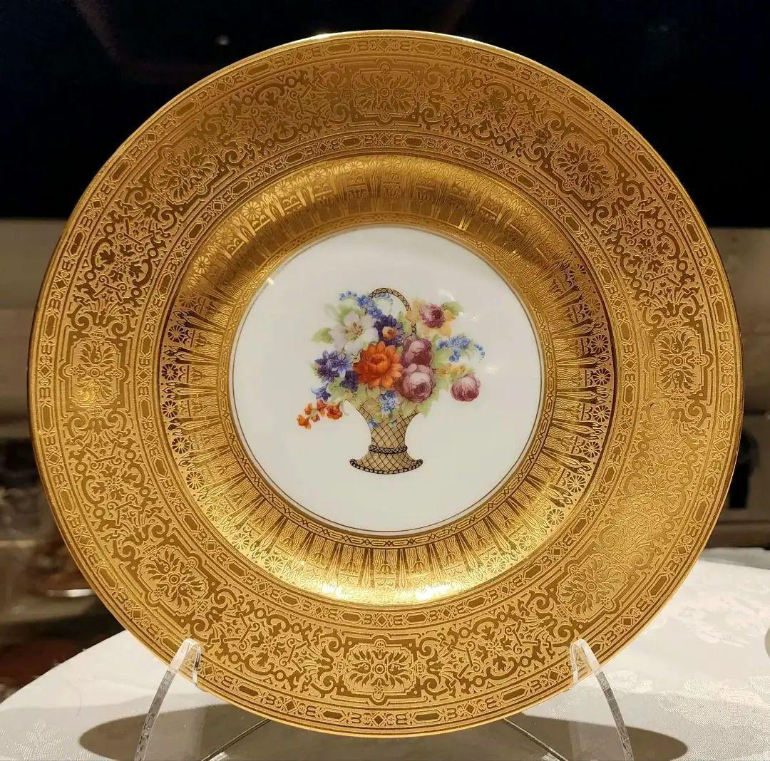 ロイヤル ババリア B② フッチェンロイター ゼルプ 金彩 ディナープレート花籠