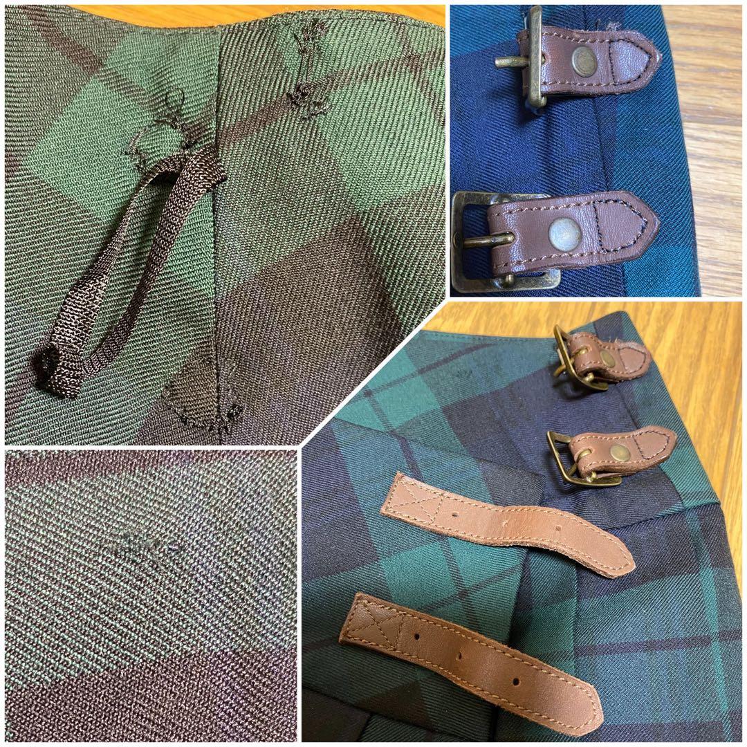 ラルフローレン 巻きスカート160cmプリーツスカートチェック柄スカート緑y2k