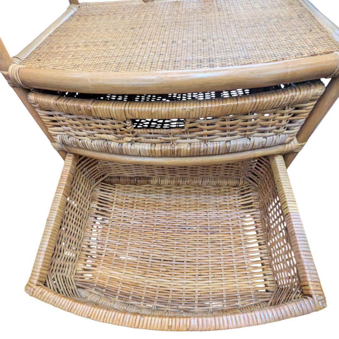 ラタン チェスト ４段 キャスター付 ヴィンテージ家具