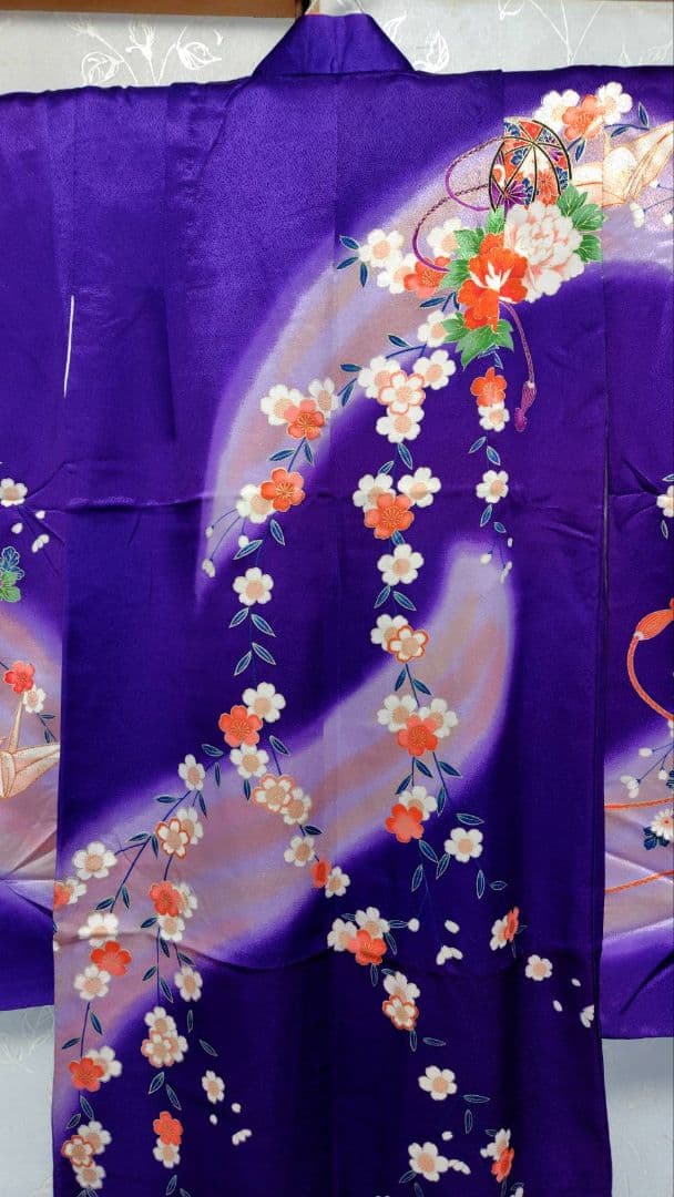 RK558子供着物正絹着丈131センチ裄丈51センチ綺麗美品7歳前後用