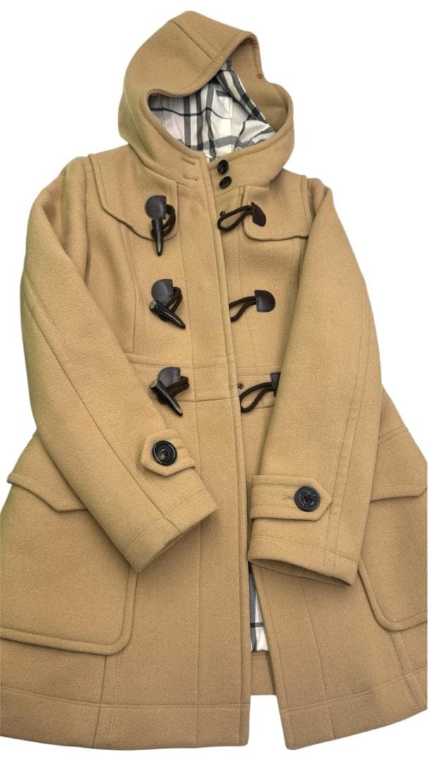 ★ BURBERRY三陽商会 ウールブレンド ダッフルコート 38　ベージュ系