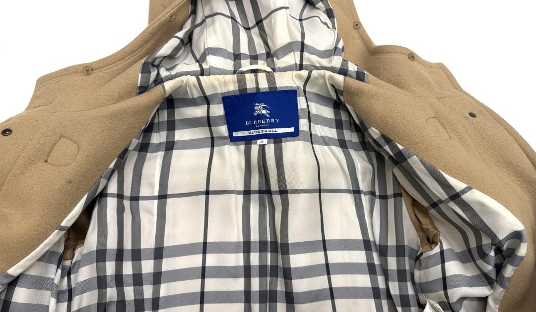 ★ BURBERRY三陽商会 ウールブレンド ダッフルコート 38　ベージュ系