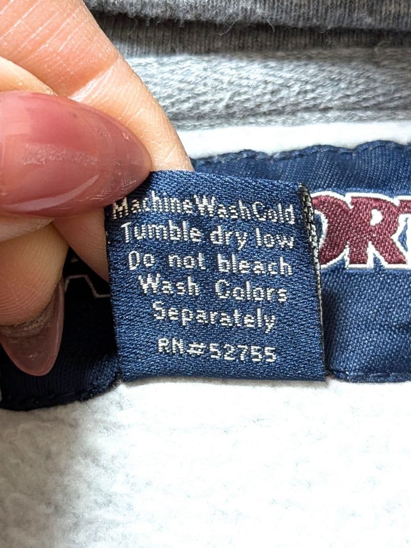 3点ジャンスポーツ NYU 刺繍 スウェットパーカー グレー 灰色 L 古着