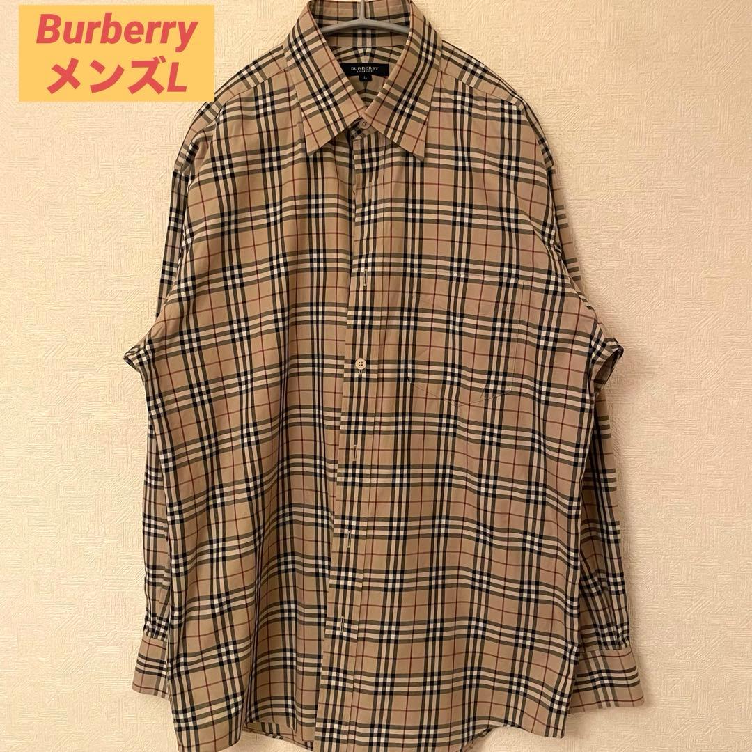 BURBERRY バーバリー ロンドンノバチェック 長袖シャツ Lサイズ メンズ