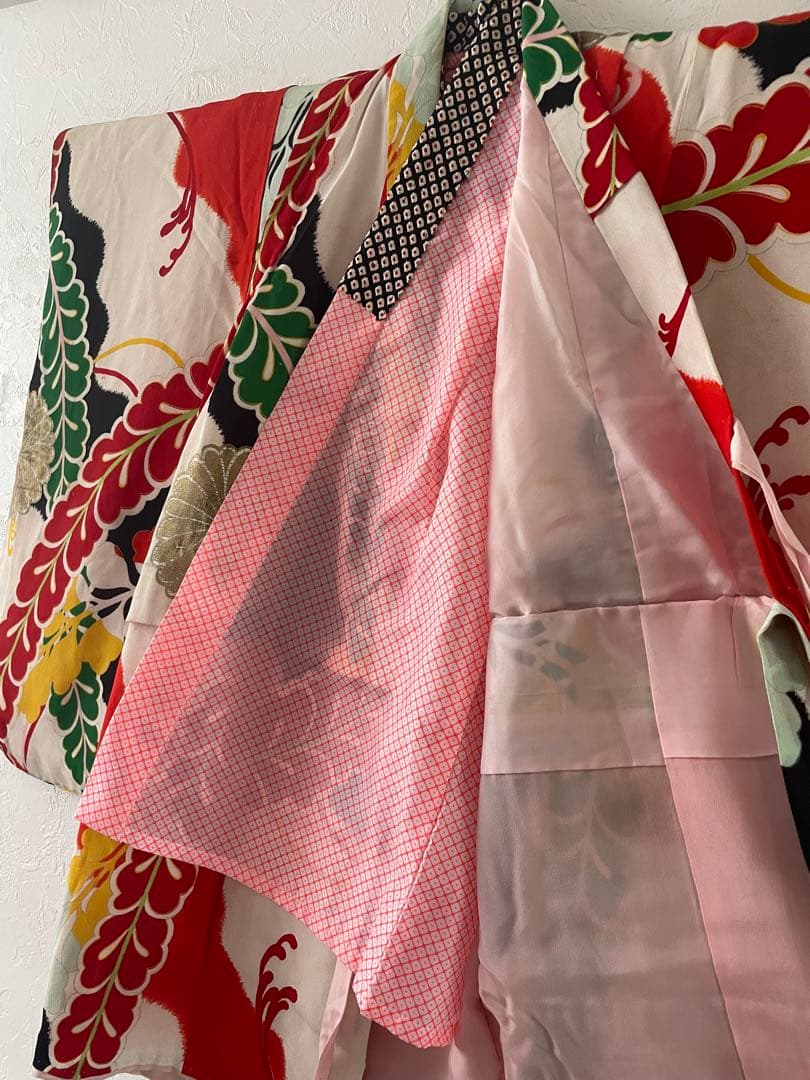 七五三　3歳　正絹アンティークお着物セット