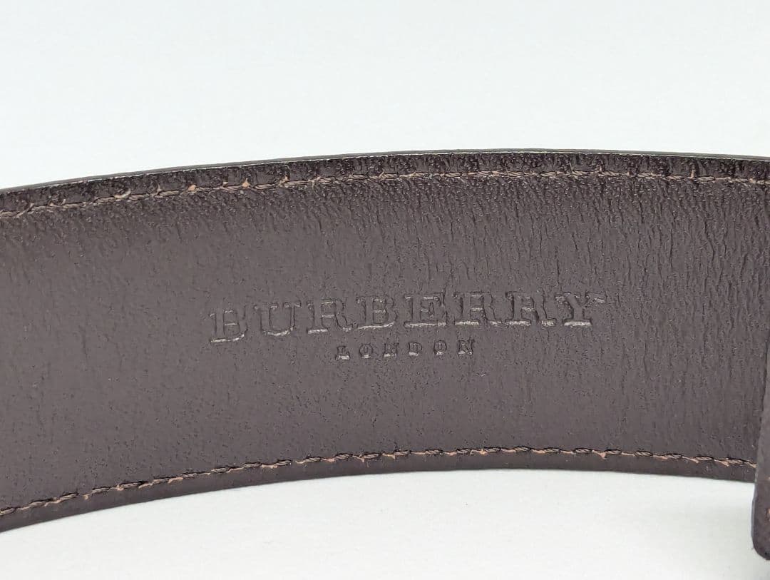 BURBERRY　未使用　ベルト　メンズ　ブラウン　編み込み風　クリスマス