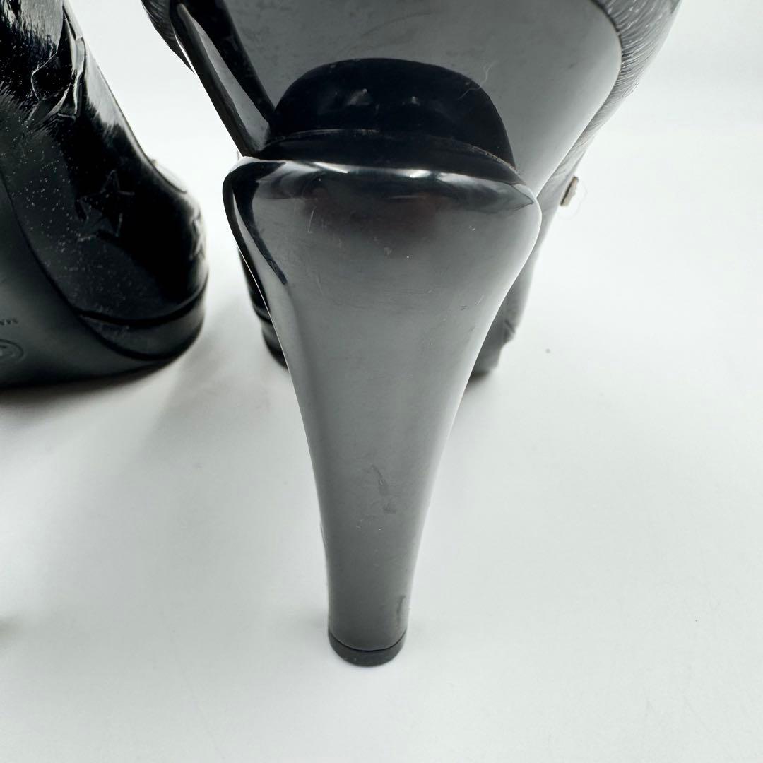 CHANEL ハイヒール　ブラック　パテントレザー　ココマーク　スター