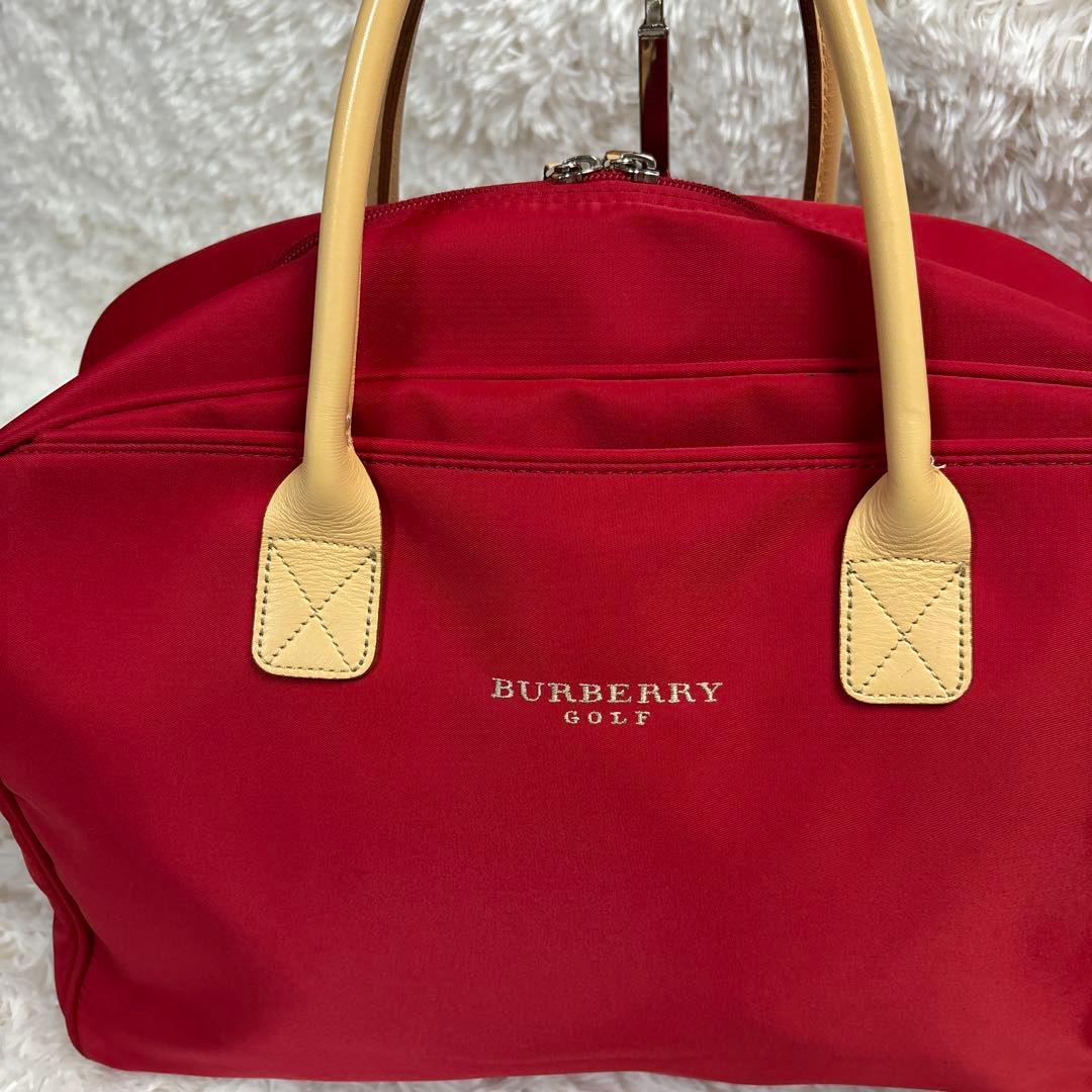 【美品】BURBERRY GOLF ボストンバッグ　ダッフルバッグ　レッド