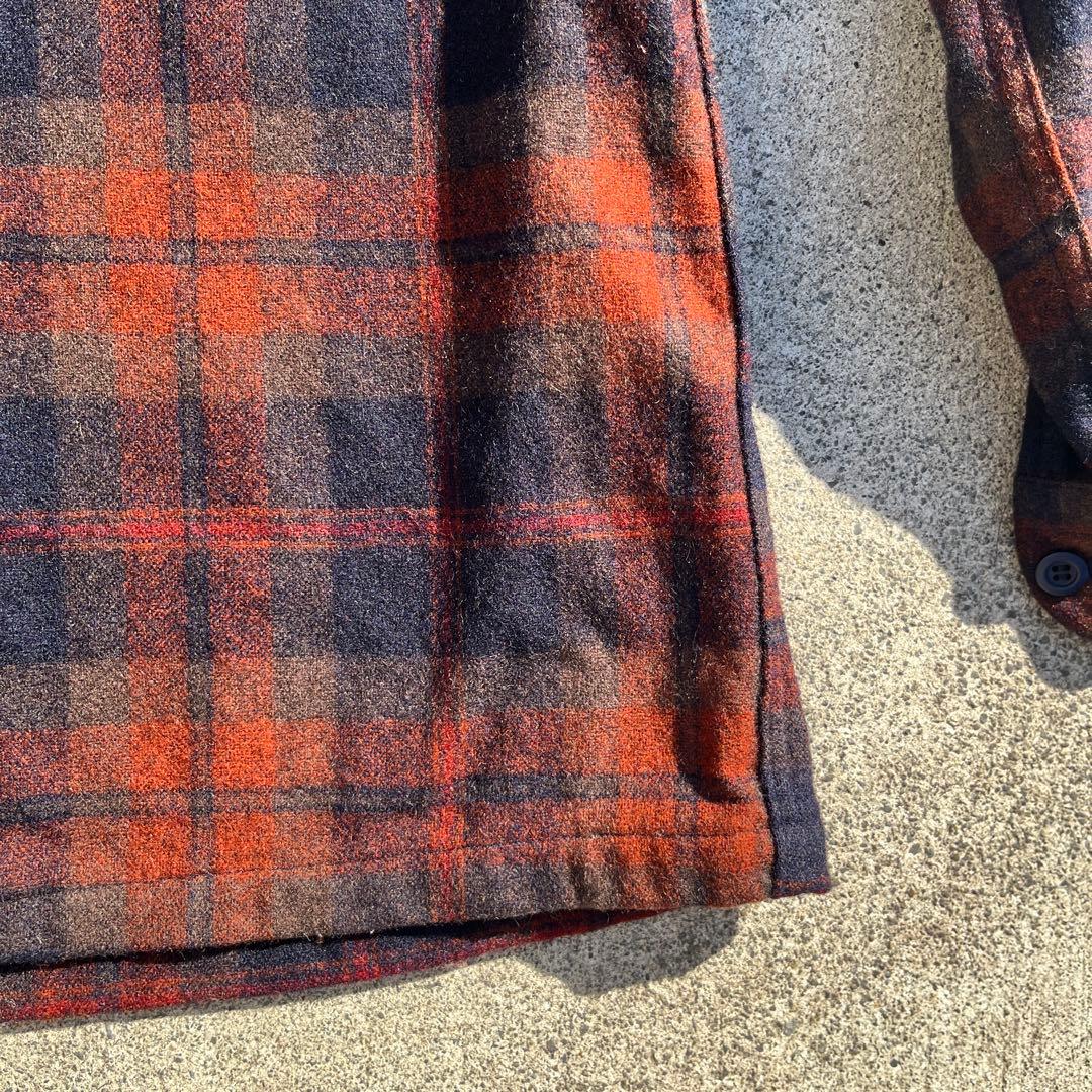 70s Pendleton オンブレボードシャツウールL ブラウン