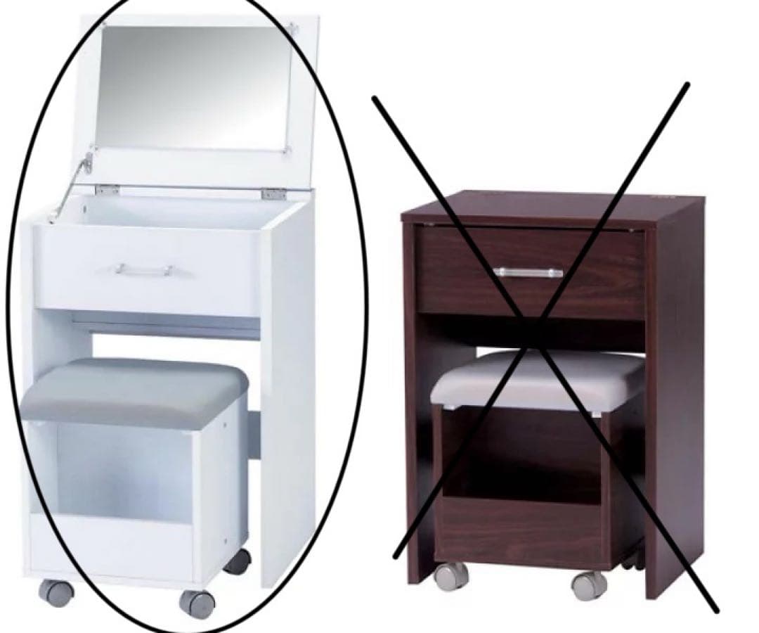 ドレッサー　白　ホワイト　おしゃれ　収納　スツール付き