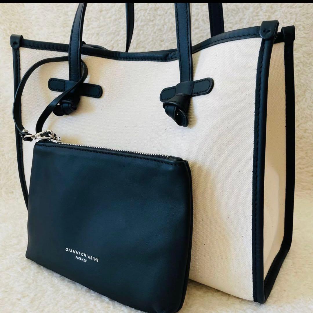 【美品】GIANNI CHIARINI トートバッグ 肩掛け マルチェッラ S