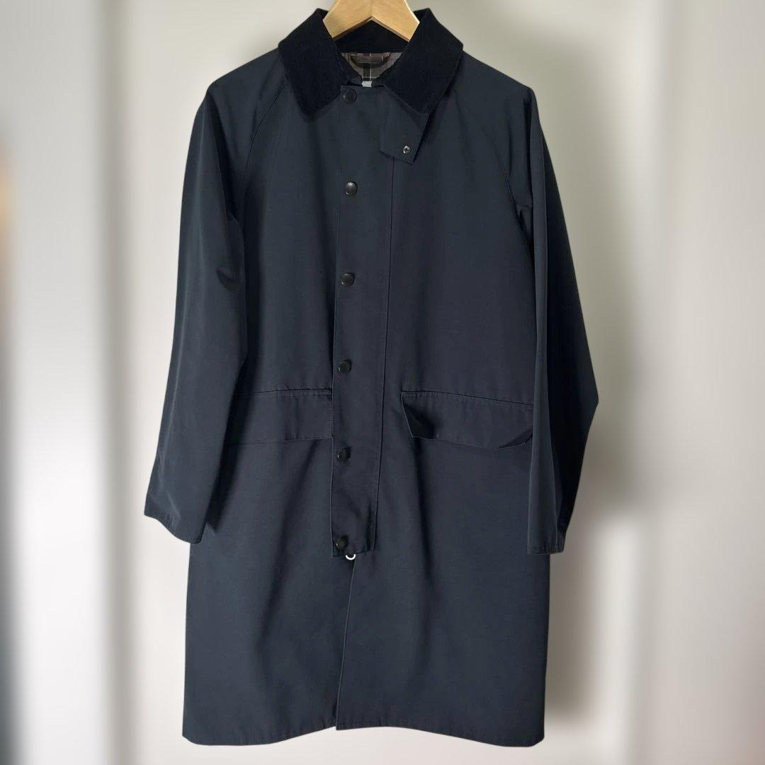 Barbour BURGHLEYネイビー ナイロントレンチコート