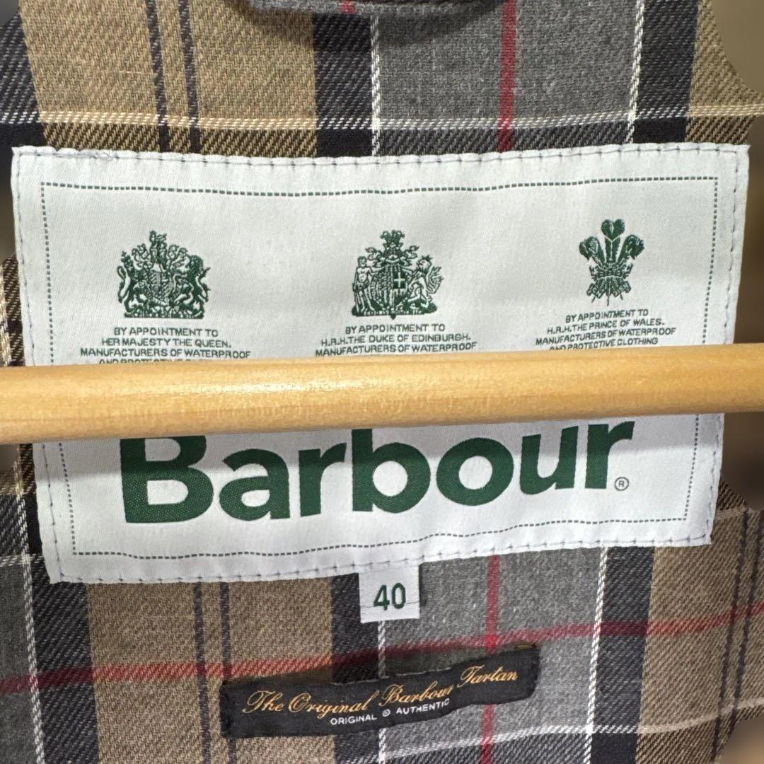 Barbour BURGHLEYネイビー ナイロントレンチコート