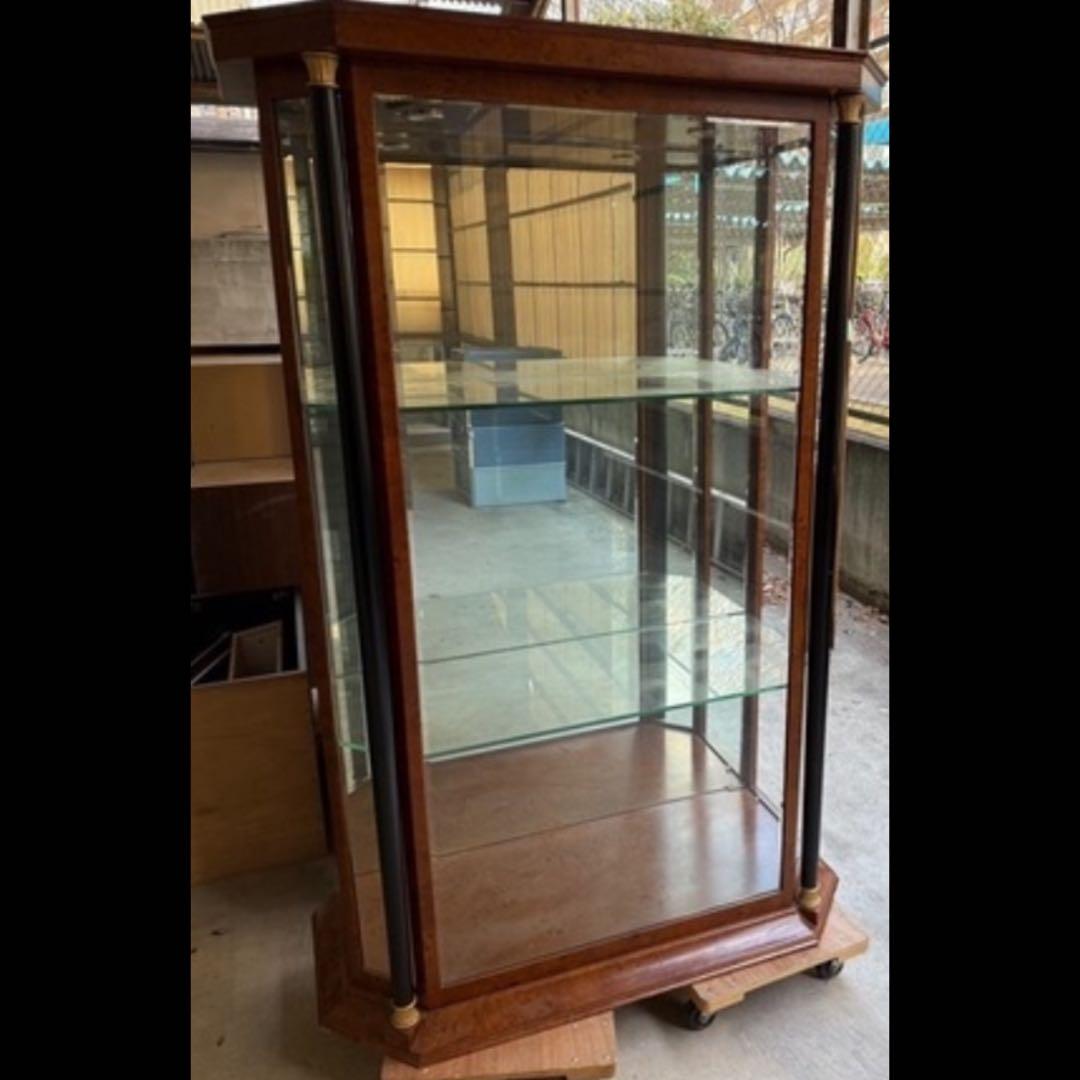 アンティーク風　ガラスケース　ショーケース　コレクションケース　照明付き