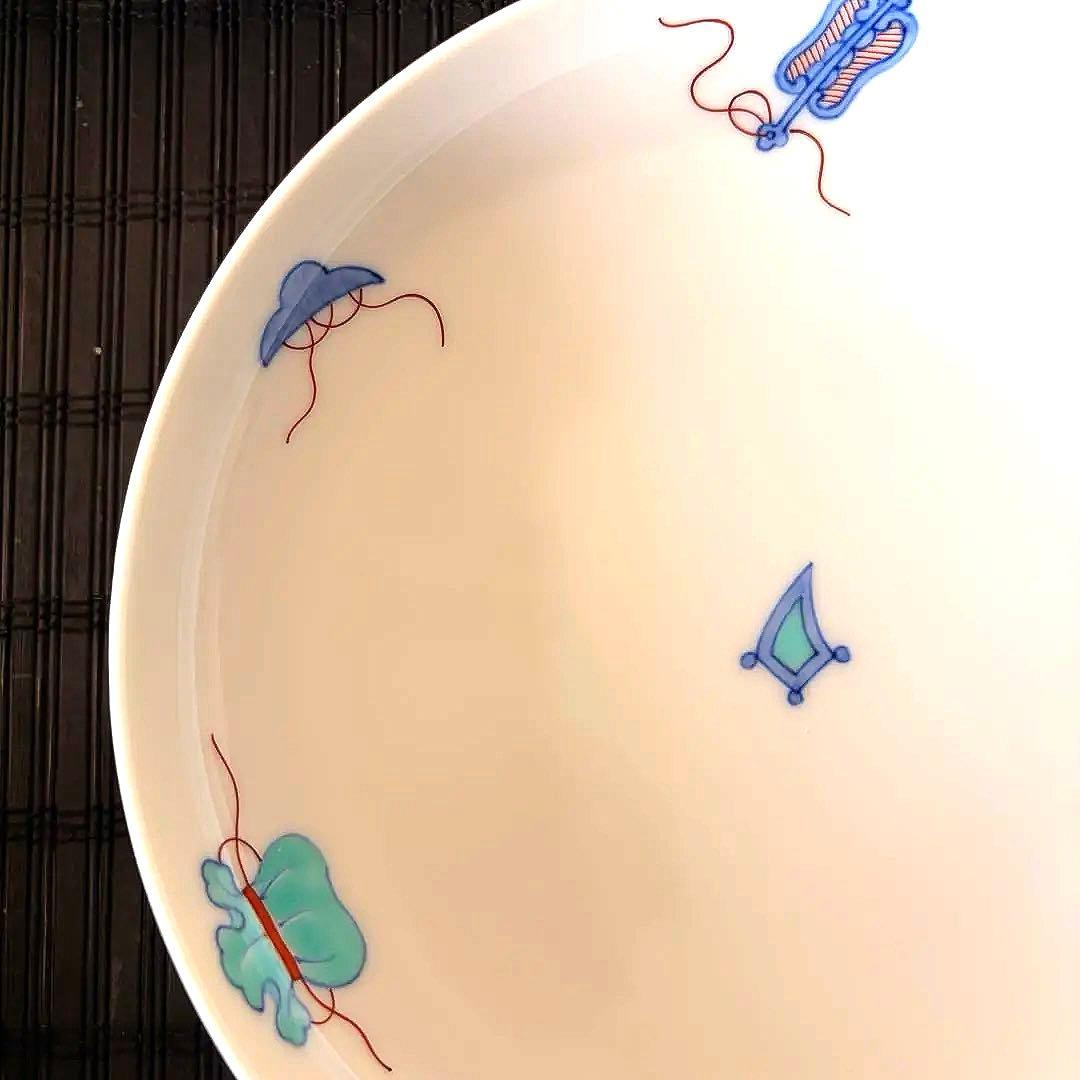 【未使用品】【伊万里鍋島焼】畑萬陶苑 手描き 宝尽くし文 盛皿 中皿 3枚